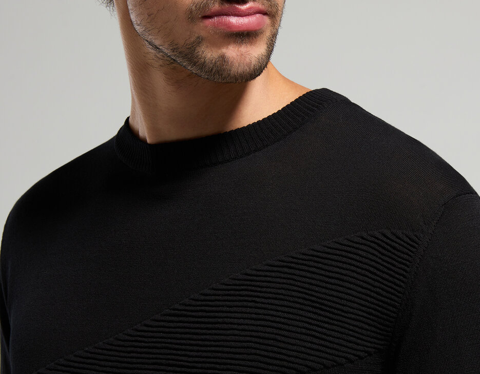 Men's jacquard pullover, BLACK Men's jacquard pullover, BLACK, hi-res-1