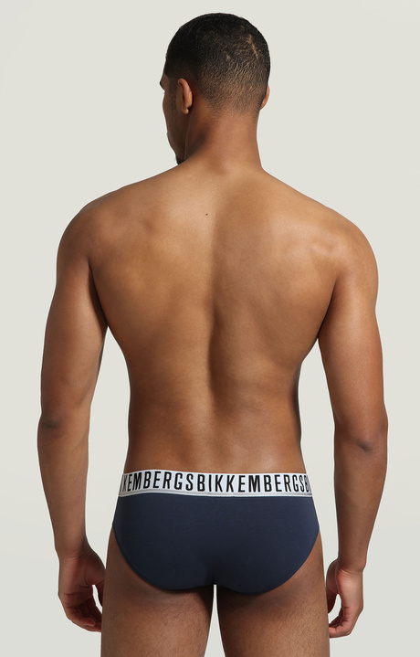 3-pack men's briefs in stretch cotton, NAVY 3-pack men's briefs in stretch cotton, NAVY, hi-res-1