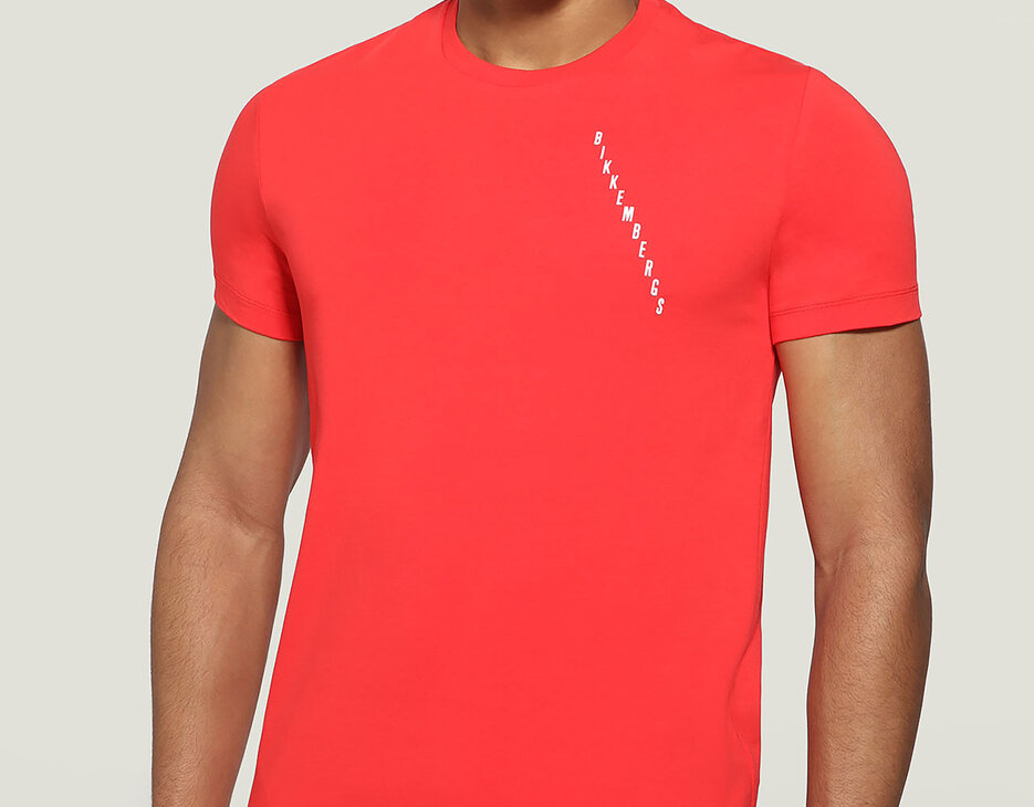 Men's T-shirt with print on back, RED Men's T-shirt with print on back, RED, hi-res-1