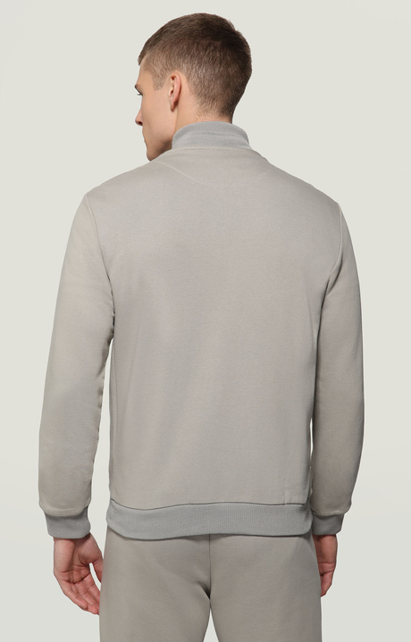 Men's zip sweatshirt jacquard tape, ELEPHANT SKIN/FOREVER BLUE/WHITE Men's zip sweatshirt jacquard tape, ELEPHANT SKIN/FOREVER BLUE/WHITE, hi-res-1