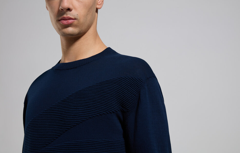 Men's jacquard pullover, DRESS BLUES Men's jacquard pullover, DRESS BLUES, hi-res-1