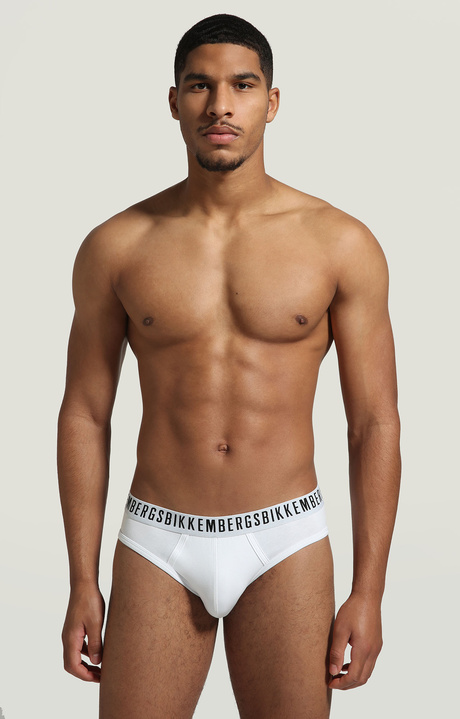 2-pack men's briefs in stretch cotton, WHITE 2-pack men's briefs in stretch cotton, WHITE, hi-res-1