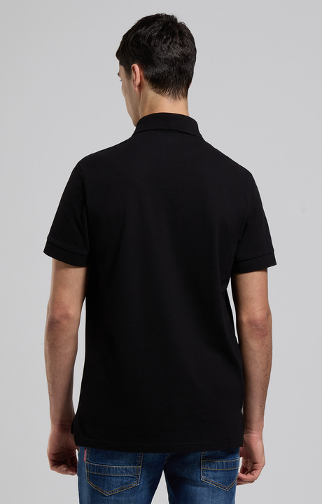Stretch piquet men's polo shirt, BLACK Stretch piquet men's polo shirt, BLACK, hi-res-1