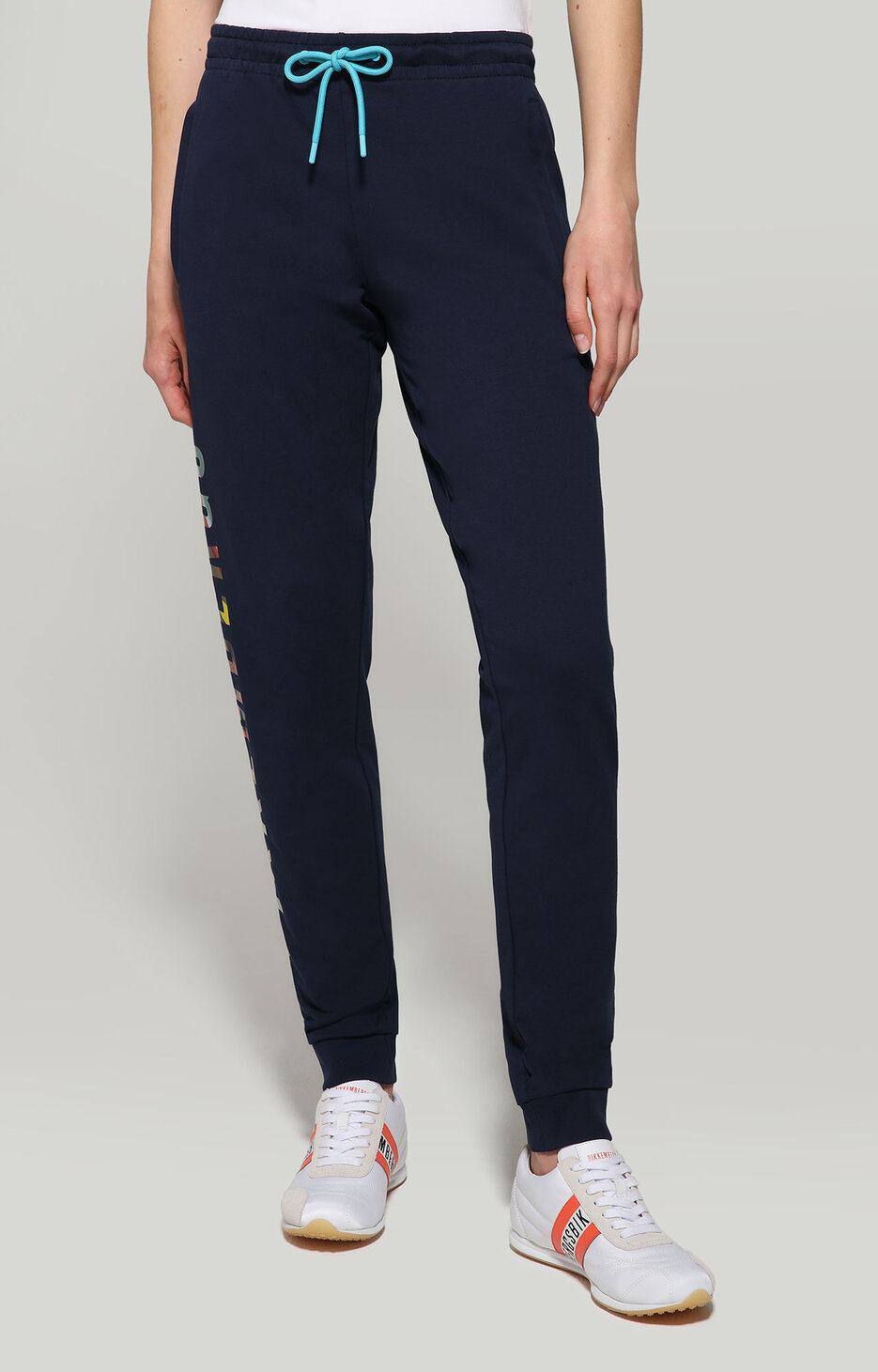 Women's fleece sweatpants with glossy logo, BLUE Women's fleece sweatpants with glossy logo, BLUE, hi-res-1