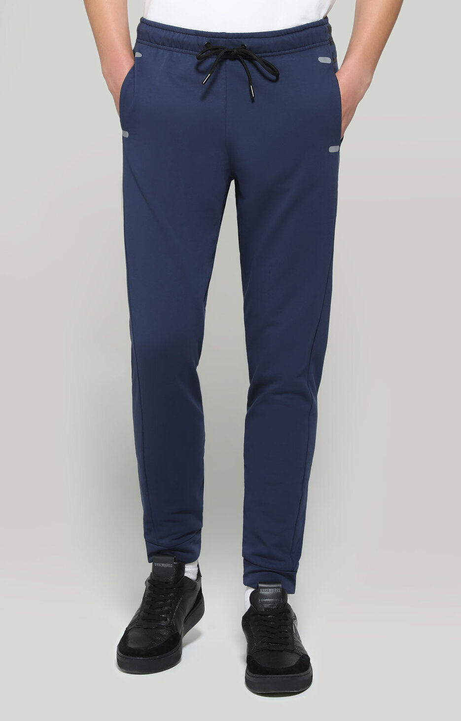 Men's fleece sweatpants with contrast logo, BLUE Men's fleece sweatpants with contrast logo, BLUE, hi-res-1