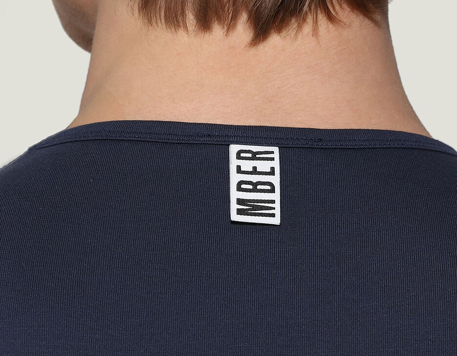 Men's round neck undershirt, NAVY Men's round neck undershirt, NAVY, hi-res-1