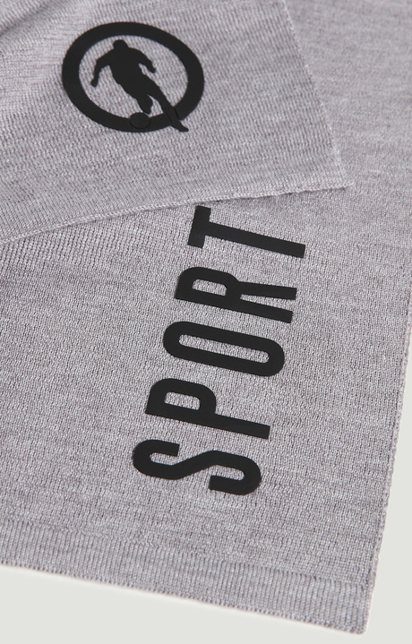 Men's scarf – Sport 25x180 cm, GREY LOGO BLACK Men's scarf – Sport 25x180 cm, GREY LOGO BLACK, hi-res-1