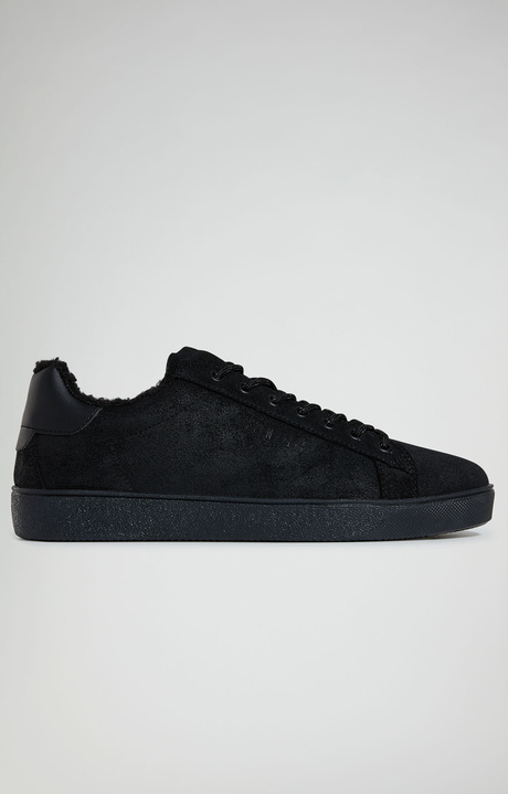 Recoba M men's sneakers with eco fur, BLACK Recoba M men's sneakers with eco fur, BLACK, hi-res-1