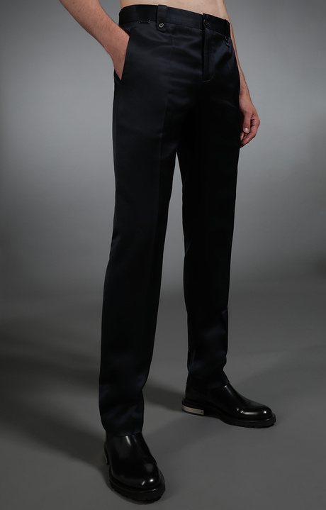 Men's navy satin trousers, NAVY Men's navy satin trousers, NAVY, hi-res-1