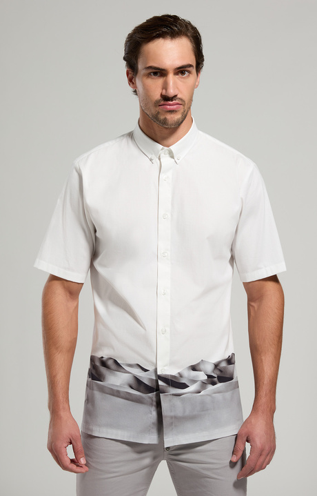 Printed men's shirt, WHITE, hi-res-1