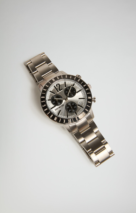 Steel watch, SILVER/BLACK Steel watch, SILVER/BLACK, hi-res-1
