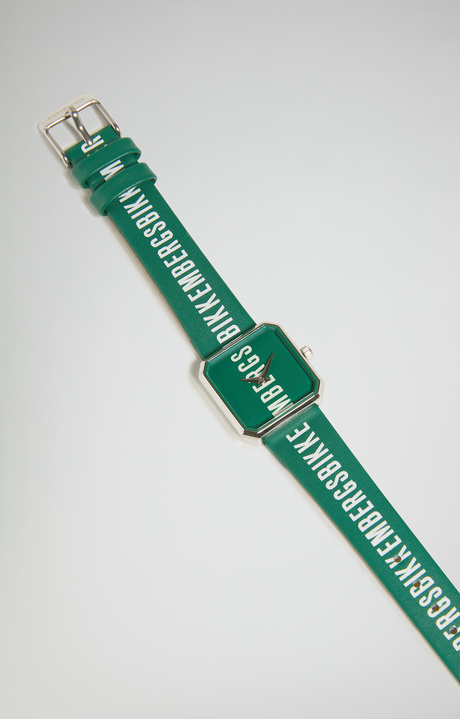 Watch with leather band, GREEN Watch with leather band, GREEN, hi-res-1