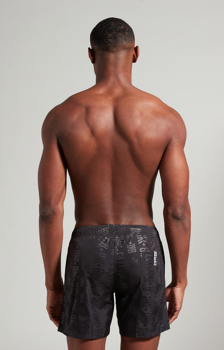 Men's boardshorts with tonal print, BLACK Men's boardshorts with tonal print, BLACK, hi-res-1