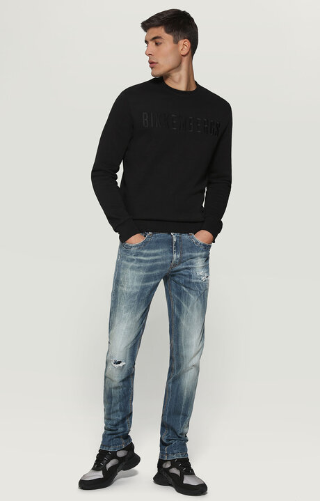 DENIM SLIM FIT, STRETCH BLUE DENIM, hi-res-1