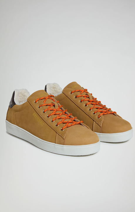 Recoba M men's sneakers with eco fur, DARK HONEY/BLACK Recoba M men's sneakers with eco fur, DARK HONEY/BLACK, hi-res-1