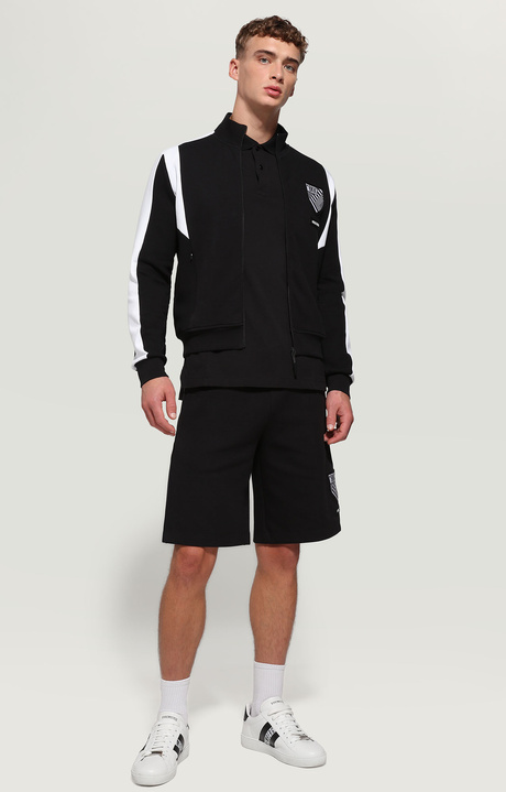 Men's polo shirt with patch, BLACK, hi-res-1