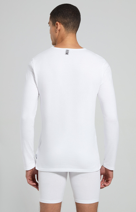 Men's long-sleeve undershirt, WHITE Men's long-sleeve undershirt, WHITE, hi-res-1