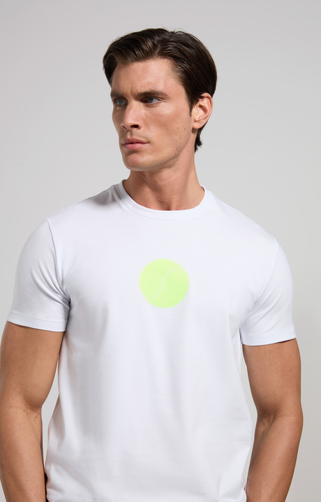 Men's tennis print T-shirt, WHITE Men's tennis print T-shirt, WHITE, hi-res-1