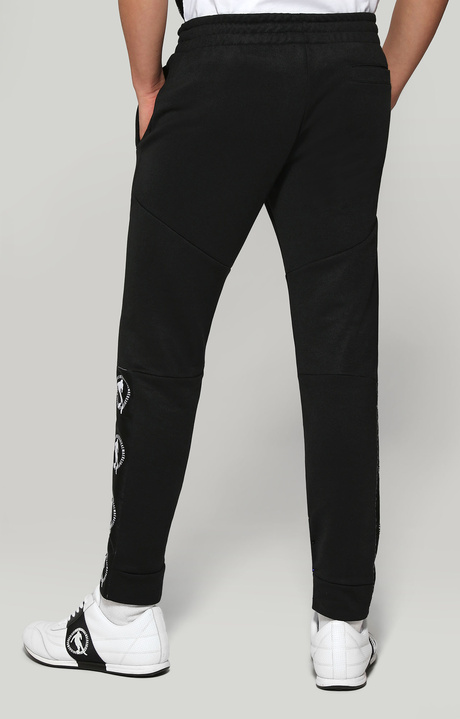 Men's sweatpants with contrast logo, BLACK Men's sweatpants with contrast logo, BLACK, hi-res-1