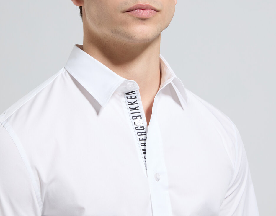 Men's shirt with tape, WHITE Men's shirt with tape, WHITE, hi-res-1