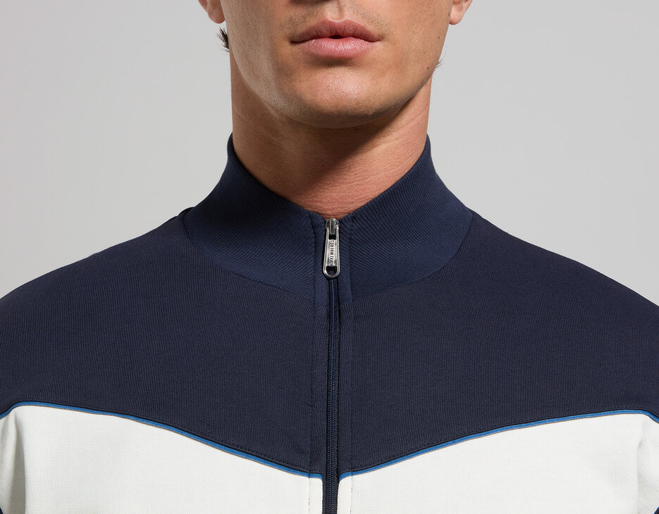 Men's sweatshirt with contrast intarsia, DRESS BLUES Men's sweatshirt with contrast intarsia, DRESS BLUES, hi-res-1