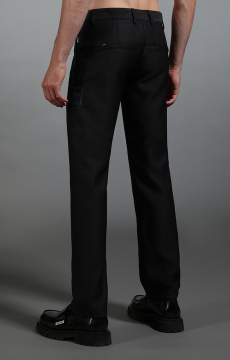 Men's trousers in navy blue fabric, NAVY Men's trousers in navy blue fabric, NAVY, hi-res-1