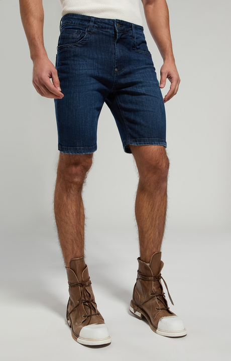 Men's jean shorts, BLUE DENIM  DARK LAV.4, hi-res-1