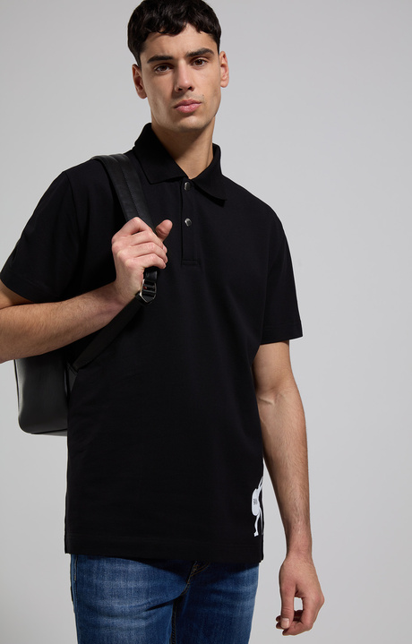 Men's piquet polo shirt, BLACK Men's piquet polo shirt, BLACK, hi-res-1