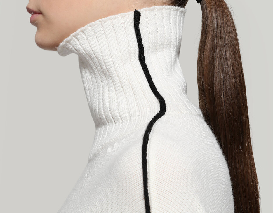 Women's pullover with needlepunch decoration, OPTICAL WHITE Women's pullover with needlepunch decoration, OPTICAL WHITE, hi-res-1