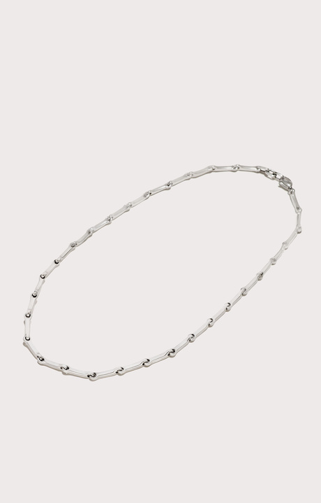 Men's necklace with hammered effect, WHITE Men's necklace with hammered effect, WHITE, hi-res-1