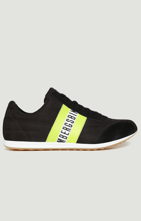 Men's sneakers Baylen with contrast band, BLACK/LIME Men's sneakers Baylen with contrast band, BLACK/LIME, hi-res-1