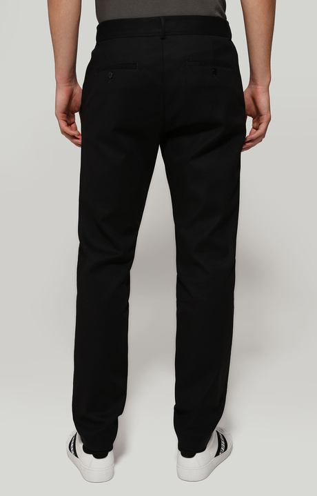 Men's pants with intarsia, BLACK Men's pants with intarsia, BLACK, hi-res-1