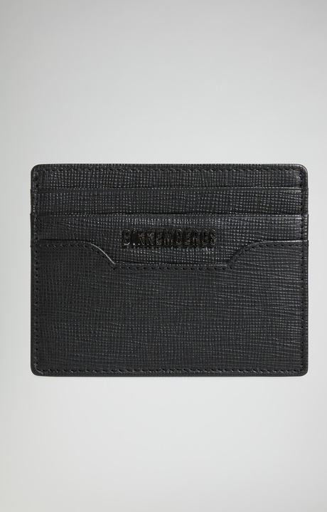 Men's leather card holder, BLACK Men's leather card holder, BLACK, hi-res-1