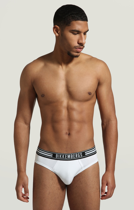 2-pack men's briefs with stripes, WHITE 2-pack men's briefs with stripes, WHITE, hi-res-1