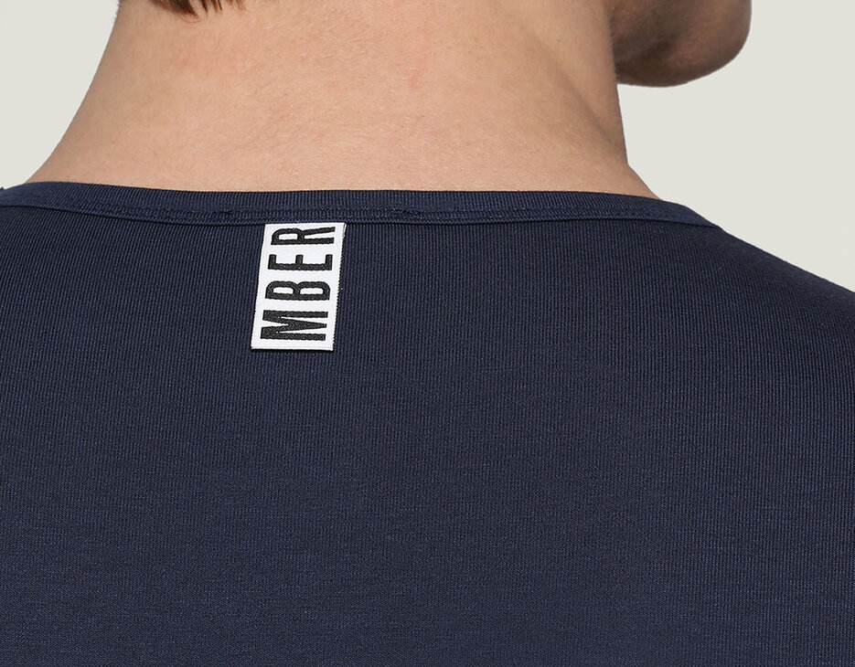 Men's V-neck undershirt, NAVY Men's V-neck undershirt, NAVY, hi-res-1