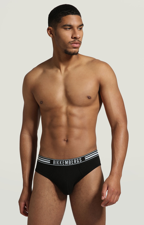 2-pack men's briefs with stripes, BLACK 2-pack men's briefs with stripes, BLACK, hi-res-1