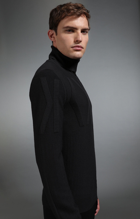 Men's dark grey turtleneck sweater, GREY Men's dark grey turtleneck sweater, GREY, hi-res-1