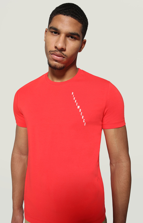 Men's T-shirt with print on back, RED Men's T-shirt with print on back, RED, hi-res-1