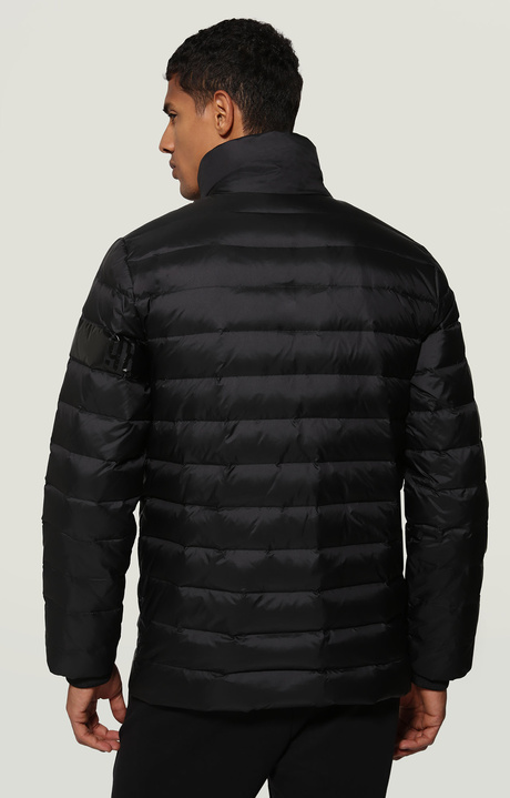 Men's puffer jacket quilted with logo, BLACK Men's puffer jacket quilted with logo, BLACK, hi-res-1