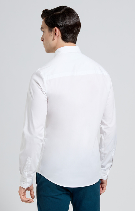 Men's slim fit print shirt, WHITE Men's slim fit print shirt, WHITE, hi-res-1