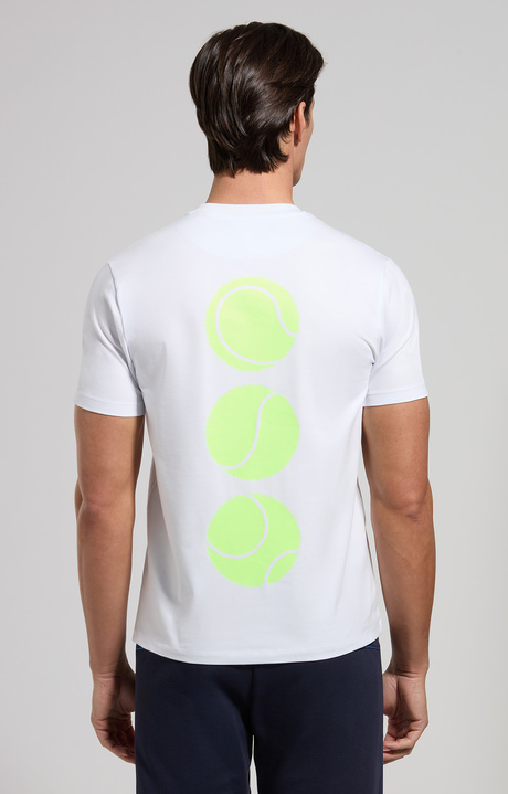 Men's tennis print T-shirt, WHITE Men's tennis print T-shirt, WHITE, hi-res-1