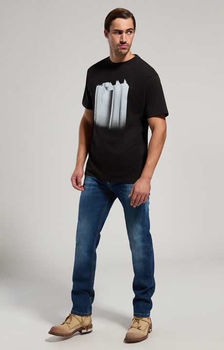 Men's print jersey T-shirt, BLACK, hi-res-1