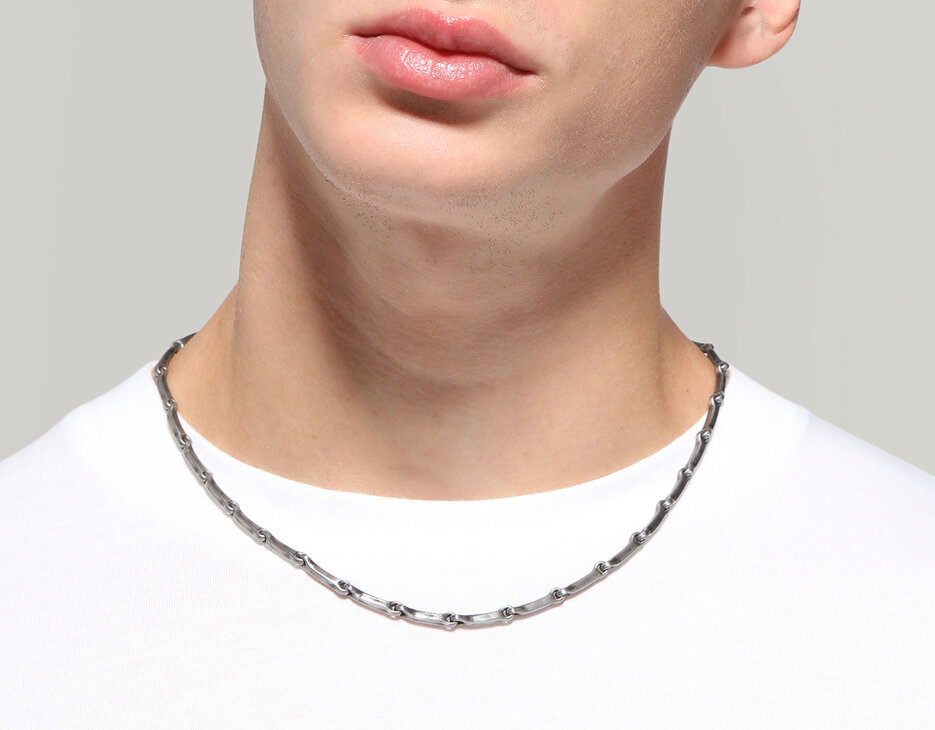 Men's necklace with hammered effect, VINTAGE Men's necklace with hammered effect, VINTAGE, hi-res-1