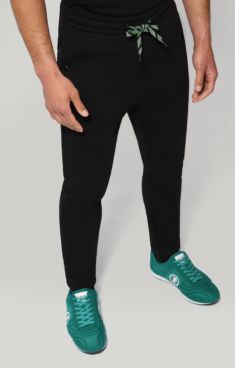 Sweatpants with applique, BLACK Sweatpants with applique, BLACK, hi-res-1