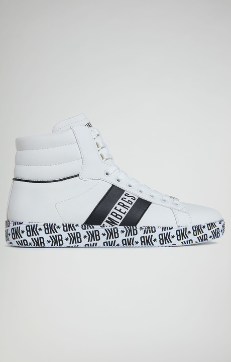 Recoba M men's sneakers with printed sole, WHITE/BLACK Recoba M men's sneakers with printed sole, WHITE/BLACK, hi-res-1