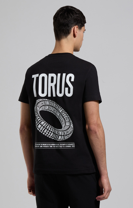 Men's T-shirt with printed back, BLACK Men's T-shirt with printed back, BLACK, hi-res-1