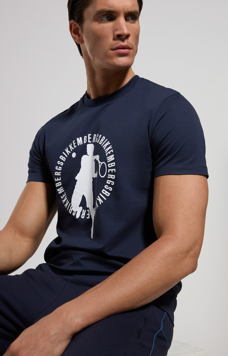 Men's T-shirt in stretch jersey, DRESS BLUES Men's T-shirt in stretch jersey, DRESS BLUES, hi-res-1