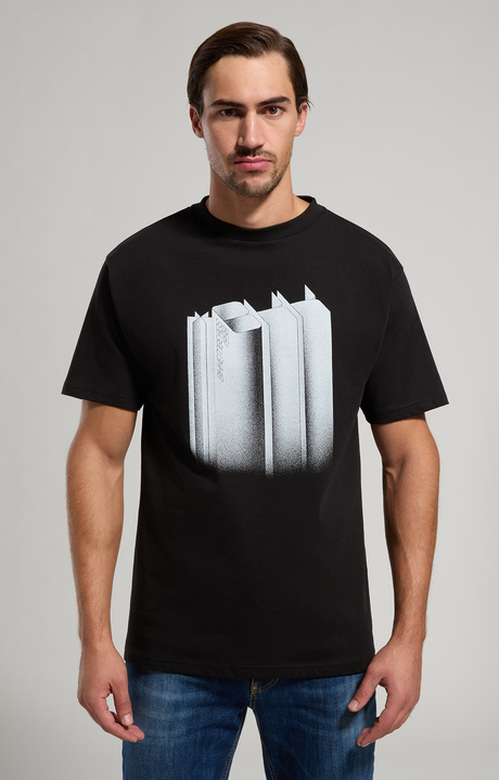Men's print jersey T-shirt, BLACK, hi-res-1
