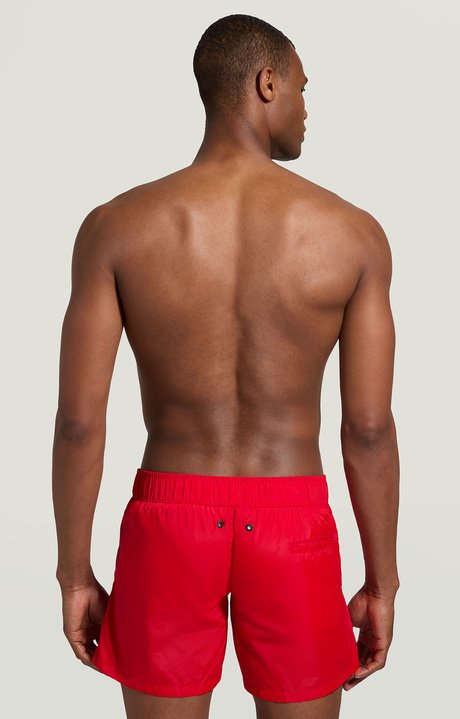 Men's swim shorts with tape, RED Men's swim shorts with tape, RED, hi-res-1