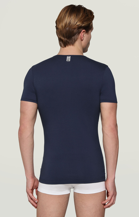 Men's V-neck undershirt, NAVY Men's V-neck undershirt, NAVY, hi-res-1